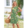 image:imageWIHOLL Summer Dresses for Women 2026 Cap Sleeve Casual Sundresses Floral Tiered Swing Fashion Beach Vacation Dress02  Green Floral Print