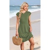 image:imageWIHOLL Summer Dresses for Women 2026 Cap Sleeve Casual Sundresses Floral Tiered Swing Fashion Beach Vacation Dress03  Army Green
