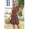image:imageWIHOLL Summer Dresses for Women 2026 Cap Sleeve Casual Sundresses Floral Tiered Swing Fashion Beach Vacation Dress04  Brown Red Boho Stripe