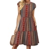 image:imageWIHOLL Summer Dresses for Women 2026 Cap Sleeve Casual Sundresses Floral Tiered Swing Fashion Beach Vacation Dress04  Brown Red Boho Stripe