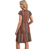 image:imageWIHOLL Summer Dresses for Women 2026 Cap Sleeve Casual Sundresses Floral Tiered Swing Fashion Beach Vacation Dress04  Brown Red Boho Stripe