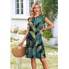 image:imageWIHOLL Summer Dresses for Women 2026 Cap Sleeve Casual Sundresses Floral Tiered Swing Fashion Beach Vacation Dress04  Dark Leaf Print