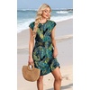 image:imageWIHOLL Summer Dresses for Women 2026 Cap Sleeve Casual Sundresses Floral Tiered Swing Fashion Beach Vacation Dress04  Dark Leaf Print