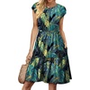 image:imageWIHOLL Summer Dresses for Women 2026 Cap Sleeve Casual Sundresses Floral Tiered Swing Fashion Beach Vacation Dress04  Dark Leaf Print