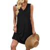 image:imageWIHOLL Summer Dresses for Women Beach Vacation Clothes Sundress Dress Hawaiian Boho Dresses Fashion Travel Cruise OutfitsBlack