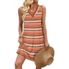 image:imageWIHOLL Summer Dresses for Women Beach Vacation Clothes Sundress Dress Hawaiian Boho Dresses Fashion Travel Cruise OutfitsBoho Stripe
