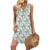image:imageWIHOLL Summer Dresses for Women Beach Vacation Clothes Sundress Dress Hawaiian Boho Dresses Fashion Travel Cruise OutfitsGreen Florals