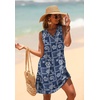 image:imageWIHOLL Summer Dresses for Women Beach Vacation Clothes Sundress Dress Hawaiian Boho Dresses Fashion Travel Cruise OutfitsNavy Florals