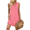image:imageWIHOLL Summer Dresses for Women Beach Vacation Clothes Sundress Dress Hawaiian Boho Dresses Fashion Travel Cruise OutfitsPink Stripe