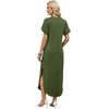 image:imageWIHOLL Summer Dresses for Women Short Sleeve Maxi Dresses V Neck Sundress with Side Slit Pockets Casual Beach DressAmy Green