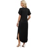 image:imageWIHOLL Summer Dresses for Women Short Sleeve Maxi Dresses V Neck Sundress with Side Slit Pockets Casual Beach DressBlack