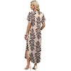 image:imageWIHOLL Summer Dresses for Women Short Sleeve Maxi Dresses V Neck Sundress with Side Slit Pockets Casual Beach DressFloral Beige