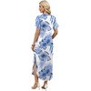 image:imageWIHOLL Summer Dresses for Women Short Sleeve Maxi Dresses V Neck Sundress with Side Slit Pockets Casual Beach DressFloral Blue