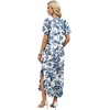 image:imageWIHOLL Summer Dresses for Women Short Sleeve Maxi Dresses V Neck Sundress with Side Slit Pockets Casual Beach DressFloral Ethnic
