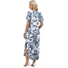 image:imageWIHOLL Summer Dresses for Women Short Sleeve Maxi Dresses V Neck Sundress with Side Slit Pockets Casual Beach DressFloral Ethnic