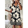 image:imageWIHOLL Summer Dresses for Women with Sleeves Midi Dress Button Down Beach Vacation Casual Dresses Fashion Clothing0black White Floral