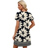 image:imageWIHOLL Summer Dresses for Women with Sleeves Midi Dress Button Down Beach Vacation Casual Dresses Fashion Clothing0black White Floral