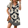 image:imageWIHOLL Summer Dresses for Women with Sleeves Midi Dress Button Down Beach Vacation Casual Dresses Fashion Clothing0black White Floral