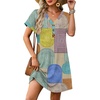 image:imageWIHOLL Summer Dresses for Women with Sleeves Midi Dress Button Down Beach Vacation Casual Dresses Fashion Clothing0geometric