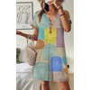 image:imageWIHOLL Summer Dresses for Women with Sleeves Midi Dress Button Down Beach Vacation Casual Dresses Fashion Clothing0geometric