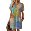 image:imageWIHOLL Summer Dresses for Women with Sleeves Midi Dress Button Down Beach Vacation Casual Dresses Fashion Clothing0geometric
