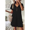image:imageWIHOLL Summer Dresses for Women with Sleeves Midi Dress Button Down Beach Vacation Casual Dresses Fashion Clothing1black