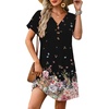 image:imageWIHOLL Summer Dresses for Women with Sleeves Midi Dress Button Down Beach Vacation Casual Dresses Fashion Clothing1bottom Floral