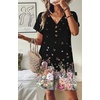 image:imageWIHOLL Summer Dresses for Women with Sleeves Midi Dress Button Down Beach Vacation Casual Dresses Fashion Clothing1bottom Floral