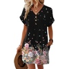 image:imageWIHOLL Summer Dresses for Women with Sleeves Midi Dress Button Down Beach Vacation Casual Dresses Fashion Clothing1bottom Floral