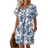 image:imageWIHOLL Summer Dresses for Women with Sleeves Midi Dress Button Down Beach Vacation Casual Dresses Fashion Clothing2ethnic Patterns