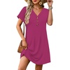 image:imageWIHOLL Summer Dresses for Women with Sleeves Midi Dress Button Down Beach Vacation Casual Dresses Fashion ClothingHot Pink