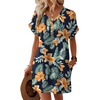 image:imageWIHOLL Summer Dresses for Women with Sleeves Midi Dress Button Down Beach Vacation Casual Dresses Fashion ClothingOrange Floral