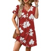 image:imageWIHOLL Summer Dresses for Women with Sleeves Midi Dress Button Down Beach Vacation Casual Dresses Fashion ClothingRed Floral