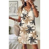 image:imageWIHOLL Summer Dresses for Women with Sleeves Midi Dress Button Down Beach Vacation Casual Dresses Fashion ClothingTropical Palms