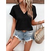 image:imageWIHOLL Summer Tops for Women 2026 Dressy Casual Short Sleeve Shirts Business Casual T Shirts Beach Vacation ClothesBlack