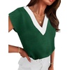 image:imageWIHOLL Summer Tops for Women 2026 Dressy Casual Short Sleeve Shirts Business Casual T Shirts Beach Vacation ClothesGreen