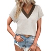 image:imageWIHOLL Summer Tops for Women 2026 Dressy Casual Short Sleeve Shirts Business Casual T Shirts Beach Vacation ClothesWhite