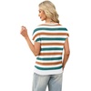 image:imageWIHOLL Summer Tops for Women 2026 Trendy Casual Crew Neck T Shirts Short Sleeve Sweater Lightweight Spring Fashion Business Work Teacher Travel Outfits Beach Fashion Vacation Clothes White Striped XL