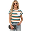 image:imageWIHOLL Summer Tops for Women 2026 Trendy Casual Crew Neck T Shirts Short Sleeve Sweater Lightweight Spring Fashion Business Work Teacher Travel Outfits Beach Fashion Vacation Clothes White Striped XL