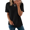 image:imageWIHOLL Summer Tops for Women 2026 Trendy Short Sleeve Shirts Crew Neck Tops Curved Hem Fashion ClothingBlack