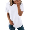 image:imageWIHOLL Summer Tops for Women 2026 Trendy Short Sleeve Shirts Crew Neck Tops Curved Hem Fashion ClothingWhite