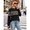 image:imageWIHOLL Sweatshirt for Women Long Sleeve Shirts Fall Outfits Fashion TopsUnique Brown Leopard