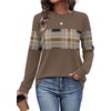 image:imageWIHOLL Sweatshirt for Women Long Sleeve Shirts Fall Outfits Fashion TopsUnique Brown Plaid