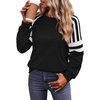 image:imageWIHOLL Sweatshirts for Women Crewneck Long Sleeve Loose Fit Tops Color Block Fashion 2026Black Striped
