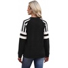 image:imageWIHOLL Sweatshirts for Women Crewneck Long Sleeve Loose Fit Tops Color Block Fashion 2026Black Striped