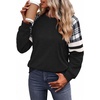image:imageWIHOLL Sweatshirts for Women Crewneck Long Sleeve Loose Fit Tops Color Block Fashion 2026Black White Grid