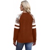 image:imageWIHOLL Sweatshirts for Women Crewneck Long Sleeve Loose Fit Tops Color Block Fashion 2026Caramel Grid