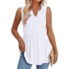 image:imageWIHOLL Tank Tops for Women Summer Babydoll Peplum Tops V Neck Sleeveless Shirts Dressy Casual Blouses Beach Vacation ClothesAll White