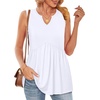 image:imageWIHOLL Tank Tops for Women Summer Babydoll Peplum Tops V Neck Sleeveless Shirts Dressy Casual Blouses Beach Vacation ClothesAll White