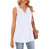 image:imageWIHOLL Tank Tops for Women Summer Babydoll Peplum Tops V Neck Sleeveless Shirts Dressy Casual Blouses Beach Vacation ClothesAll White